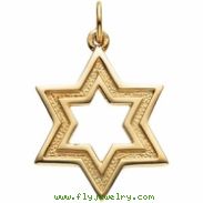 14K Yellow Gold Star Of David