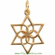 14K Yellow Gold Star Of David