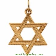 14K Yellow Gold Star Of David Pendant