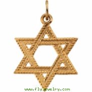 14K Yellow Gold Star Of David Pendant