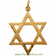 14K Yellow Gold Star Of David Pendant