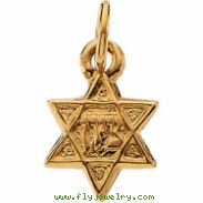 14K Yellow Gold Star Of David Pendant