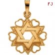 14K Yellow Gold Star Of David Pendant