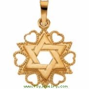 14K Yellow Gold Star Of David Pendant