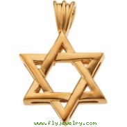 14K Yellow Gold Star Of David Pendant