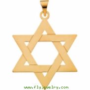 14K Yellow Gold Star Of David Pendant