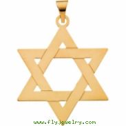 14K Yellow Gold Star Of David Pendant