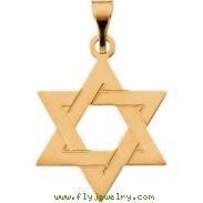 14K Yellow Gold Star Of David Pendant