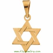 14K Yellow Gold Star Of David Pendant