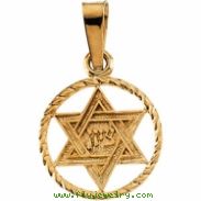 14K Yellow Gold Star Of David Pendant