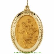 14K Yellow Gold St.christopher Medal