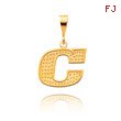 14K Yellow Gold Textured Block Initial 