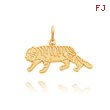 14K Yellow Gold Textured Tiger Charm