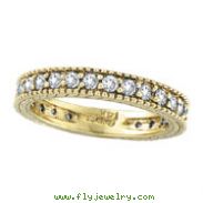 14K Yellow Gold Thin 1.0ct Diamond Eternity Band Ring