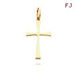 14K Yellow Gold Thin Polished Cross Pendant