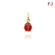 14K Yellow Gold Tiny Enameled Ladybug Charm