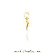 14K Yellow Gold Tiny Italian Horn Charm