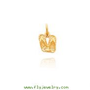 14K Yellow Gold Tiny Polished Flip Flops Charm