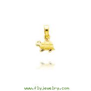 14K Yellow Gold Tiny Satin Turtle Charm