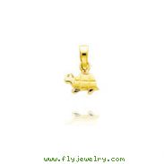 14K Yellow Gold Tiny Satin Turtle Charm