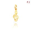 14K Yellow Gold Treble Clef Charm