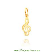 14K Yellow Gold Treble Clef Charm