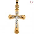 14K Yellow Gold Two Tone Crucifix Pendant