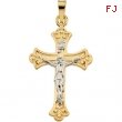 14K Yellow Gold Two Tone Crucifix Pendant