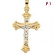 14K Yellow Gold Two Tone Crucifix Pendant