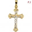 14K Yellow Gold Two Tone Crucifix Pendant