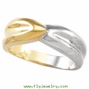 14K Yellow Gold Two Tone Metal Fashion Ring