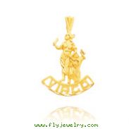 14K Yellow Gold Virgo Banner Zodiac Pendant