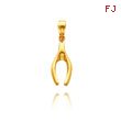 14K Yellow Gold Wishbone Pendant