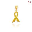 14K Yellow Gold Yellow Enameled Awareness Ribbon Charm