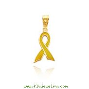 14K Yellow Gold Yellow Enameled Awareness Ribbon Charm