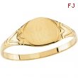 14K Yellow Gold Youth Round Signet Ring