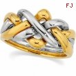 14K Yellow White Gold Gents Two Tone Puzzle Ring