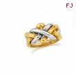 14K Yellow White Gold Ladies Two Tone Puzzle Ring