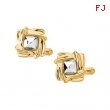 14K Yellow White Gold Left Two Tone Cuff Link