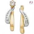 14K Yellow White Gold Pair Two Tone Diamond Earring Jackets  Diamond quality AA (I1 clarity G-I colo