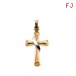 14K Yellow White Gold Two Tone Cross Pendant