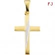 14K Yellow White Gold Two-tone Cross Pendant