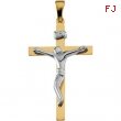 14K Yellow White Gold Two Tone Crucifix Pendant