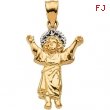 14K Yellow White Gold Two Tone Divino Nino (infant Jesus) Pendant