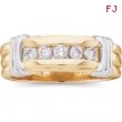 14K Yellow White Gold Two Tone Gents Diamond Ring