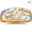 14K Yellow White Gold Two Tone Gents Diamond Ring