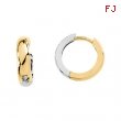 14K Yellow White Gold Two Tone Hinged Earring