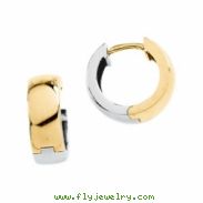 14K Yellow White Gold Two Tone Hinged Earring