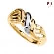 14K Yellow White Gold Two Tone Metal Fashion Ring