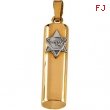 14K Yellow White Gold Two Tone Mezuzah Pendant